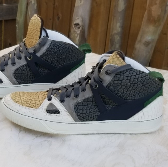 Auth Lanvin Paris high top sneakers tennis shoes - Picture 10 of 16